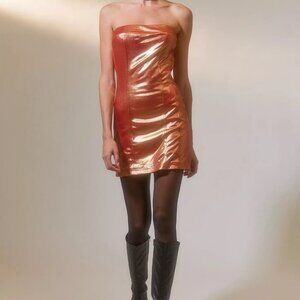 Urban Outfitters Kristy Disco Metallic Mini Dress
